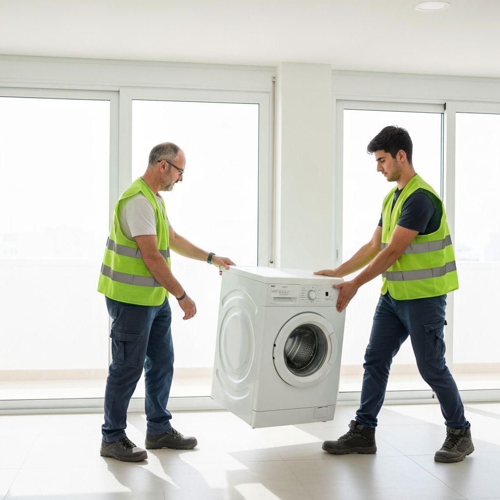 Retirando electrodomesticos viejos de vivienda